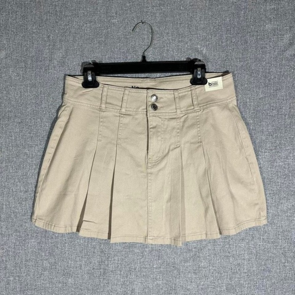 Tan No Boundaries pleated‎ mini skirt